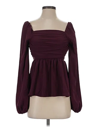 Pre-owned Shein Long Sleeve Blouse In Burgundy