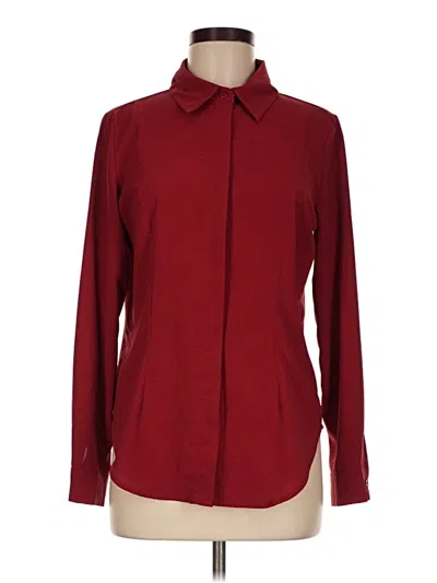 Pre-owned Shein Long Sleeve Blouse In Burgundy