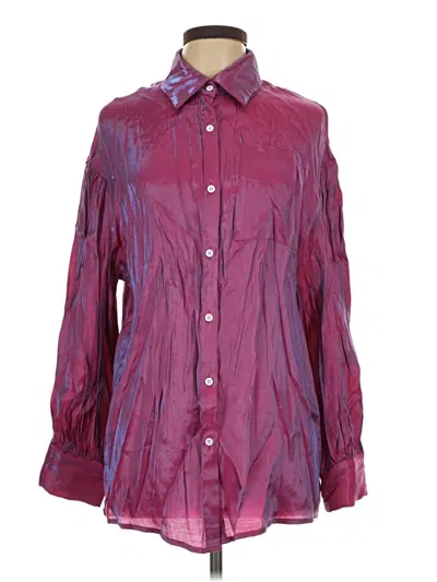 Pre-owned Shein Long Sleeve Blouse In Burgundy