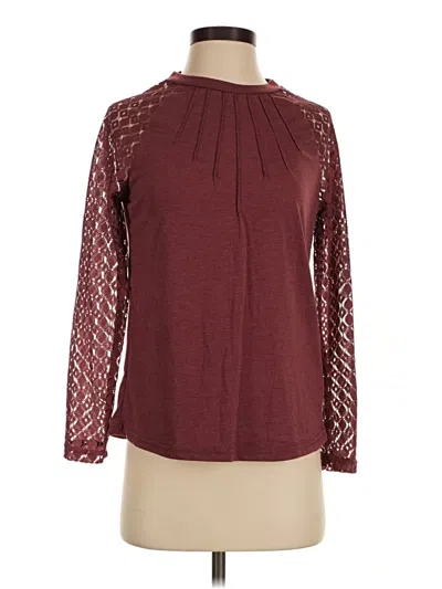 Pre-owned Shein Long Sleeve Blouse In Burgundy