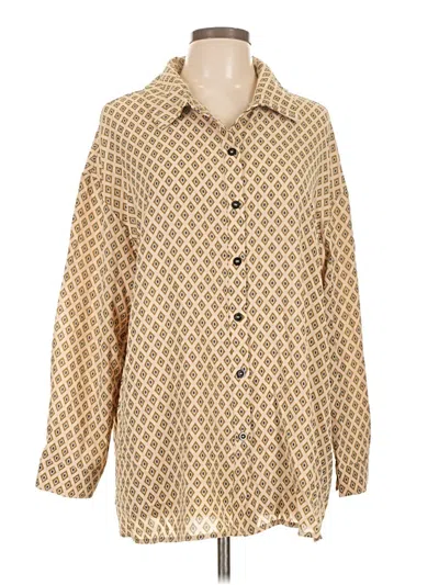 Pre-owned Shein Long Sleeve Blouse In Gold