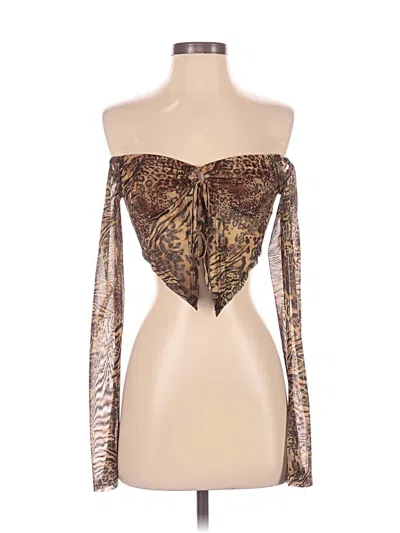 Pre-owned Shein Long Sleeve Blouse In Gold