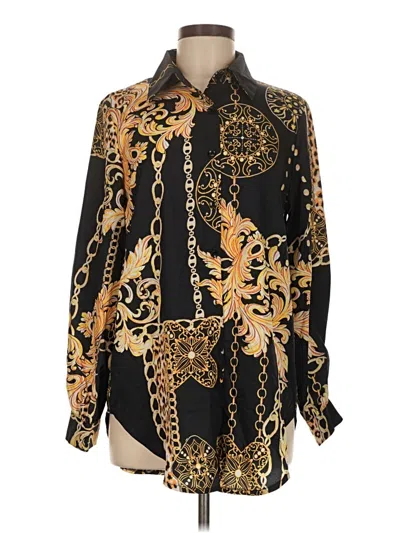 Pre-owned Shein Long Sleeve Blouse In Gold