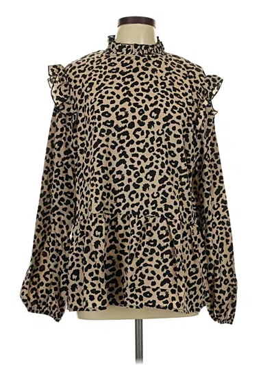 Pre-owned Shein Long Sleeve Blouse In Gold