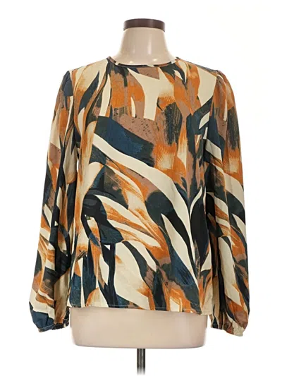 Pre-owned Shein Long Sleeve Blouse In Gold
