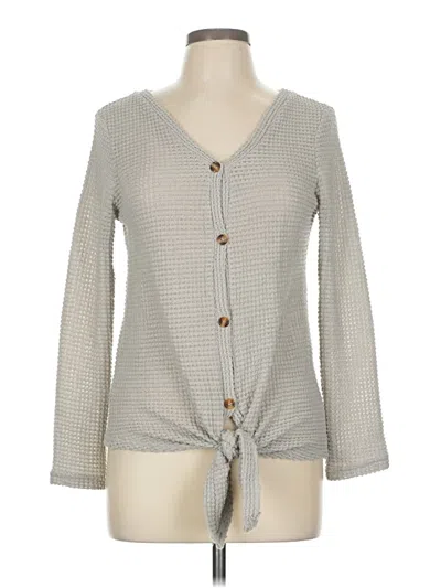Pre-owned Shein Long Sleeve Blouse In Gray