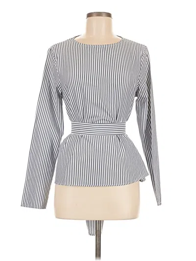 Pre-owned Shein Long Sleeve Blouse In Gray