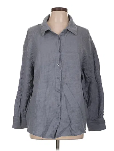 Pre-owned Shein Long Sleeve Blouse In Gray