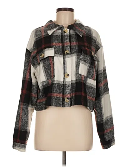 Pre-owned Shein Long Sleeve Blouse In Gray