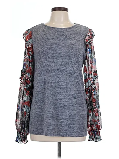 Pre-owned Shein Long Sleeve Blouse In Gray
