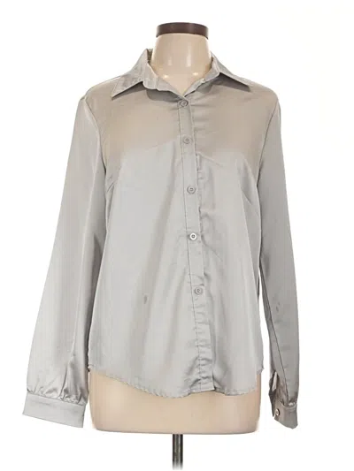 Pre-owned Shein Long Sleeve Blouse In Gray