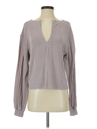 Pre-owned Shein Long Sleeve Blouse In Gray