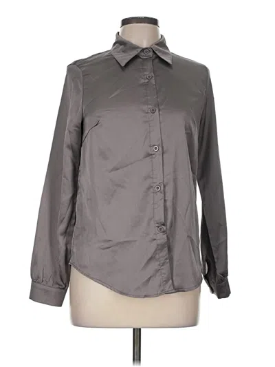 Pre-owned Shein Long Sleeve Blouse In Gray