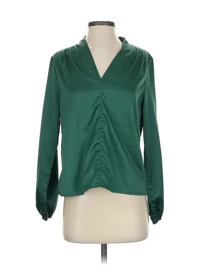 Pre-owned Shein Long Sleeve Blouse In Green