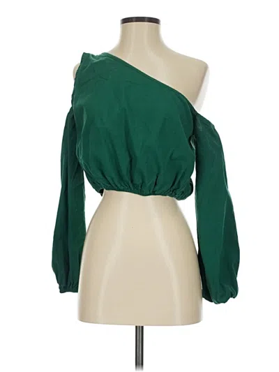Pre-owned Shein Long Sleeve Blouse In Green
