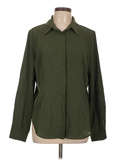 Pre-owned Shein Long Sleeve Blouse In Green