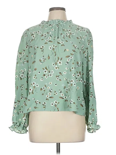 Pre-owned Shein Long Sleeve Blouse In Green