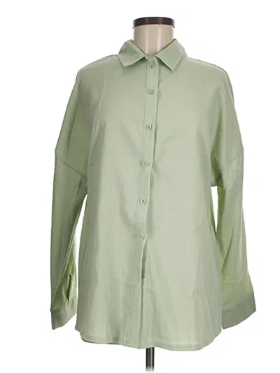 Pre-owned Shein Long Sleeve Blouse In Green