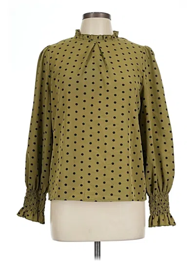 Pre-owned Shein Long Sleeve Blouse In Green