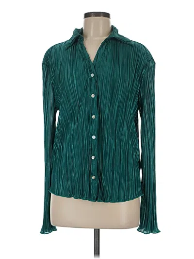 Pre-owned Shein Long Sleeve Blouse In Green