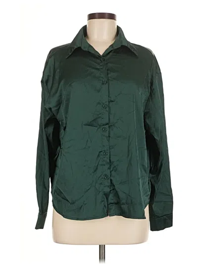 Pre-owned Shein Long Sleeve Blouse In Green