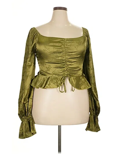 Pre-owned Shein Long Sleeve Blouse In Green