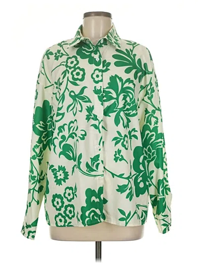 Pre-owned Shein Long Sleeve Blouse In Green