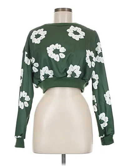 Pre-owned Shein Long Sleeve Blouse In Green