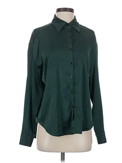 Pre-owned Shein Long Sleeve Blouse In Green