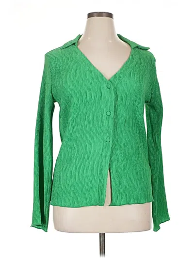 Pre-owned Shein Long Sleeve Blouse In Green