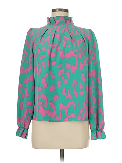 Pre-owned Shein Long Sleeve Blouse In Green