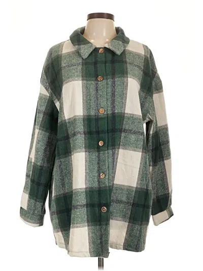 Pre-owned Shein Long Sleeve Blouse In Green