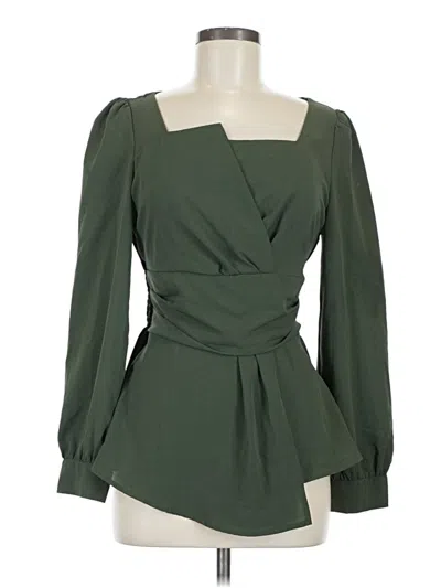 Pre-owned Shein Long Sleeve Blouse In Green