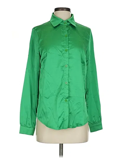 Pre-owned Shein Long Sleeve Blouse In Green