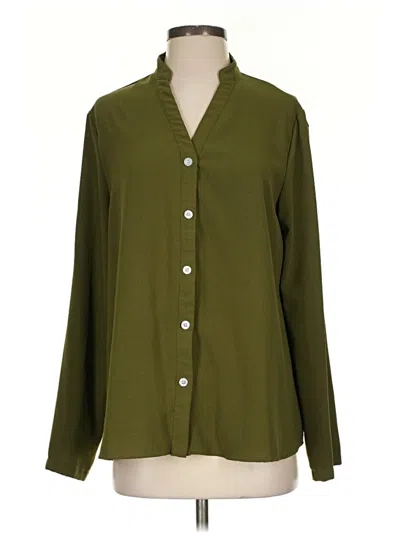 Pre-owned Shein Long Sleeve Blouse In Green