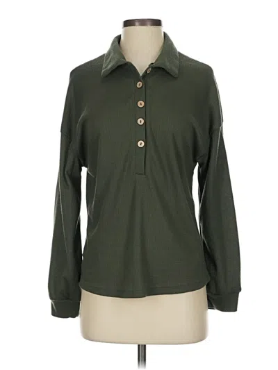 Pre-owned Shein Long Sleeve Blouse In Green