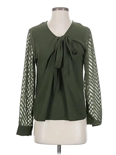 Pre-owned Shein Long Sleeve Blouse In Green