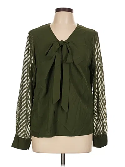 Pre-owned Shein Long Sleeve Blouse In Green