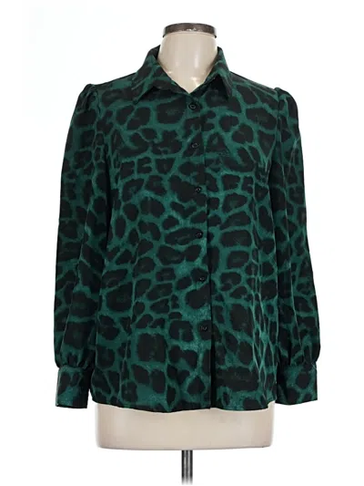 Pre-owned Shein Long Sleeve Blouse In Green