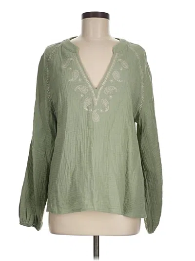 Pre-owned Shein Long Sleeve Blouse In Green
