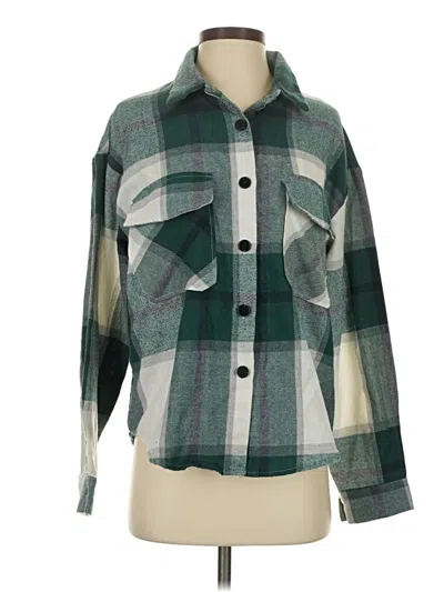 Pre-owned Shein Long Sleeve Blouse In Green