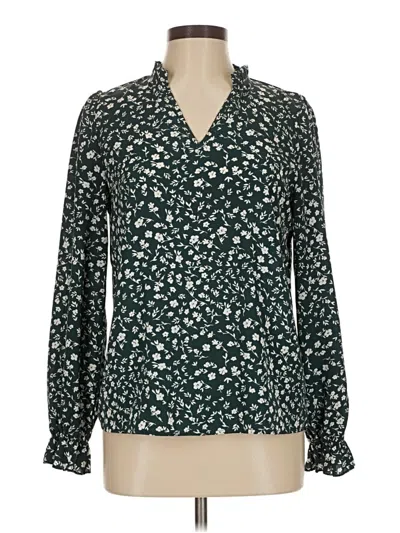 Pre-owned Shein Long Sleeve Blouse In Green
