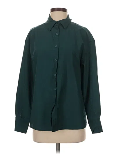 Pre-owned Shein Long Sleeve Blouse In Green