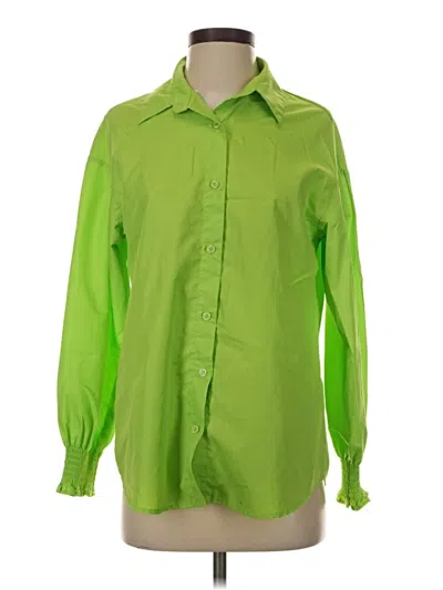 Pre-owned Shein Long Sleeve Blouse In Green