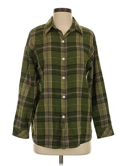 Pre-owned Shein Long Sleeve Blouse In Green