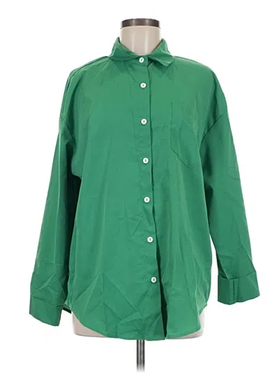 Pre-owned Shein Long Sleeve Blouse In Green