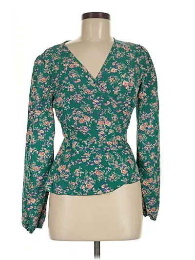Pre-owned Shein Long Sleeve Blouse In Green