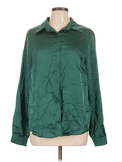 Pre-owned Shein Long Sleeve Blouse In Green