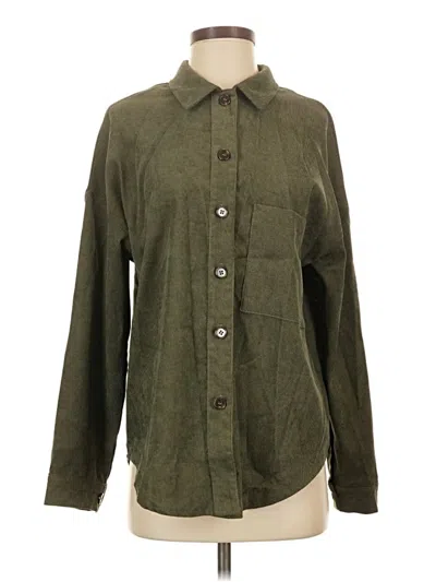 Pre-owned Shein Long Sleeve Blouse In Green