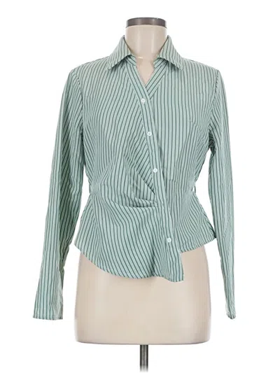 Pre-owned Shein Long Sleeve Blouse In Green